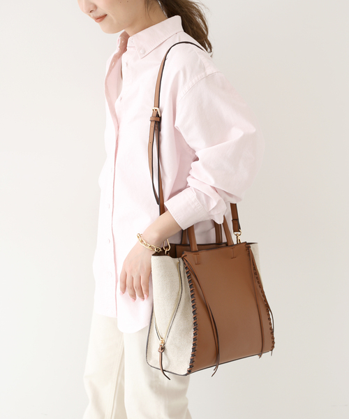 SLOBE IENA（スローブイエナ）の「SLOBE IENA ステッチデザインバッグ◆（ハンドバッグ・レディース・ホワイト/キャメル・FREE）」の18枚目の写真