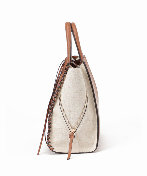 SLOBE IENA（スローブイエナ）の「SLOBE IENA ステッチデザインバッグ◆（ハンドバッグ・レディース・ホワイト/キャメル・FREE）」の16枚目の写真