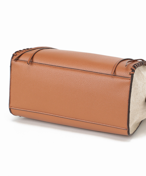 SLOBE IENA（スローブイエナ）の「SLOBE IENA ステッチデザインバッグ◆（ハンドバッグ・レディース・ホワイト/キャメル・FREE）」の14枚目の写真