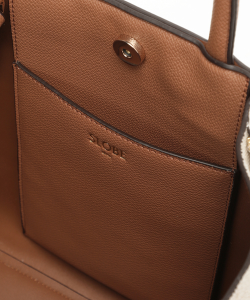 SLOBE IENA（スローブイエナ）の「SLOBE IENA ステッチデザインバッグ◆（ハンドバッグ・レディース・ホワイト/キャメル・FREE）」の12枚目の写真