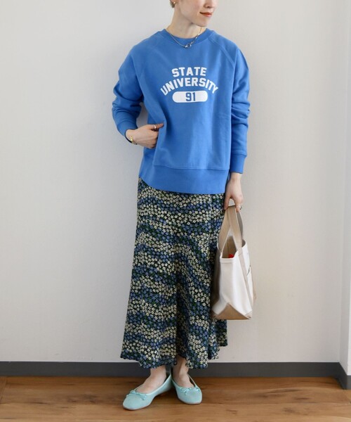 SHIPS any別注】THE KNiTS: ラグラン ポップ ロゴ スウェット