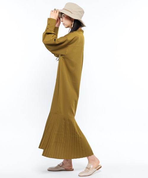 ear PAPILLONNER(イアパピヨネ)の「【SUM1 STYLE(スミ スタイル)】アンダープリーツマーメイドワンピース(ワンピース・レディース・ブラック/カーキ・FREE)」の17枚目の写真