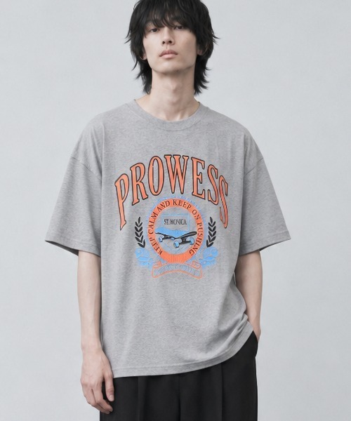 NO WAY(ノーウェイ)の「/Bl/天竺プリントTシャツ 半袖(Tシャツ/カットソー・レディース・ブルー/杢グレー/スミクロ・MEDIUM/LARGE/FREE)」の1枚目の写真