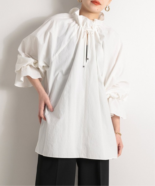 CITYSHOP（シティーショップ）の「COTTON SMOCK ブラウス（シャツ/ブラウス・レディース・ブラック/ホワイト・FREE）」の5枚目の写真