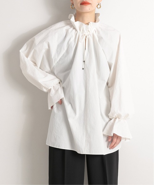 CITYSHOP（シティーショップ）の「COTTON SMOCK ブラウス（シャツ/ブラウス・レディース・ブラック/ホワイト・FREE）」の6枚目の写真