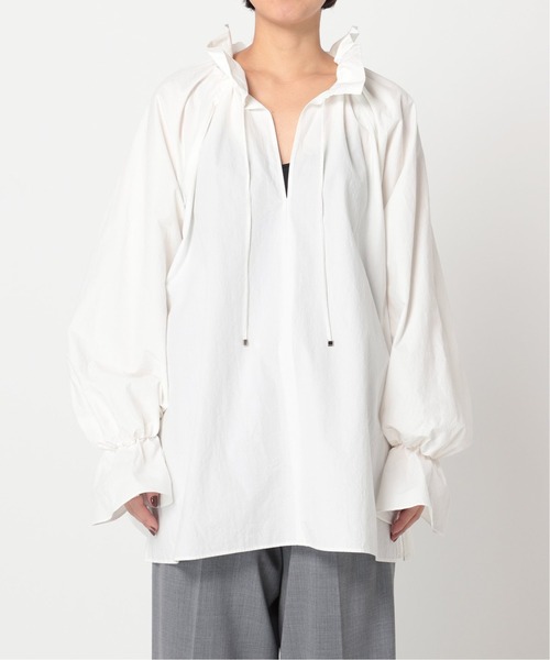 CITYSHOP（シティーショップ）の「COTTON SMOCK ブラウス（シャツ/ブラウス・レディース・ブラック/ホワイト・FREE）」の8枚目の写真