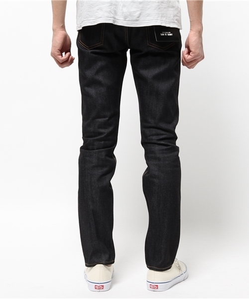 WEGO（ウィゴー）の「WEGO/セルビッジスリムデニムパンツ　MADE IN JAPAN（デニムパンツ・メンズ・ダークインディゴブルー/ブラック・MEDIUM/LARGE）」の4枚目の写真