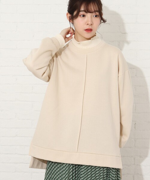 Cutie Blonde（キューティーブロンド）の「◆【S-L】春カラーニットリブレイヤード風プルオーバー（スウェット・レディース・マスタード/グレー系その他/ライトベージュ/黄緑系・01/02/03）」の3枚目の写真