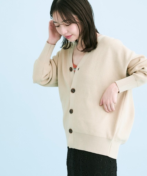 VIS（ビス）の「ドロップショルダーコクーンカーディガン（カーディガン/ボレロ・レディース・ベージュ/ライトグレー/ライトグリーン/ネイビー・FREE）」の19枚目の写真