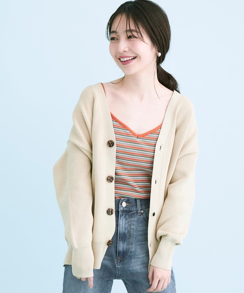 VIS（ビス）の「ドロップショルダーコクーンカーディガン（カーディガン/ボレロ・レディース・ベージュ/ライトグレー/ライトグリーン/ネイビー・FREE）」の15枚目の写真