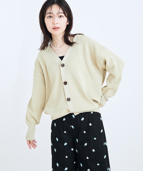 VIS（ビス）の「ドロップショルダーコクーンカーディガン（カーディガン/ボレロ・レディース・ベージュ/ライトグレー/ライトグリーン/ネイビー・FREE）」の9枚目の写真