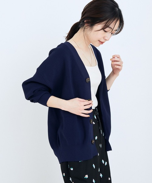 VIS（ビス）の「ドロップショルダーコクーンカーディガン（カーディガン/ボレロ・レディース・ベージュ/ライトグレー/ライトグリーン/ネイビー・FREE）」の12枚目の写真