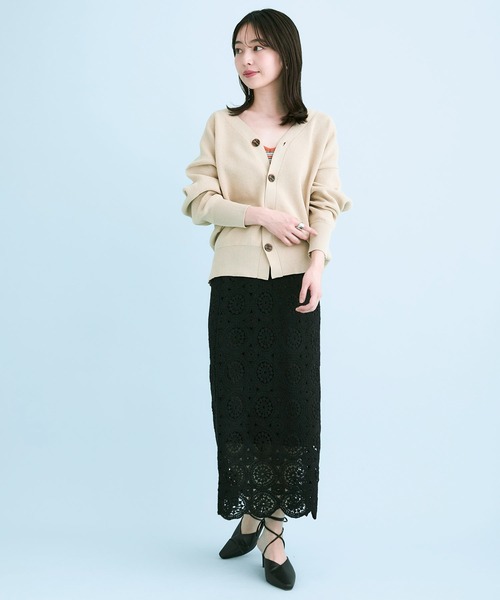 VIS（ビス）の「ドロップショルダーコクーンカーディガン（カーディガン/ボレロ・レディース・ベージュ/ライトグレー/ライトグリーン/ネイビー・FREE）」の18枚目の写真