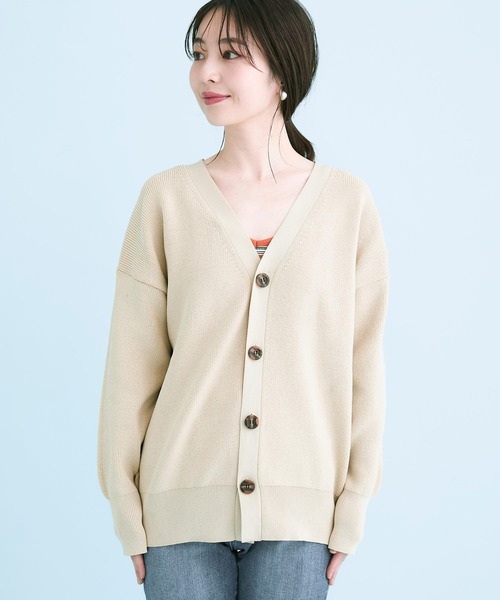 VIS（ビス）の「ドロップショルダーコクーンカーディガン（カーディガン/ボレロ・レディース・ベージュ/ライトグレー/ライトグリーン/ネイビー・FREE）」の20枚目の写真