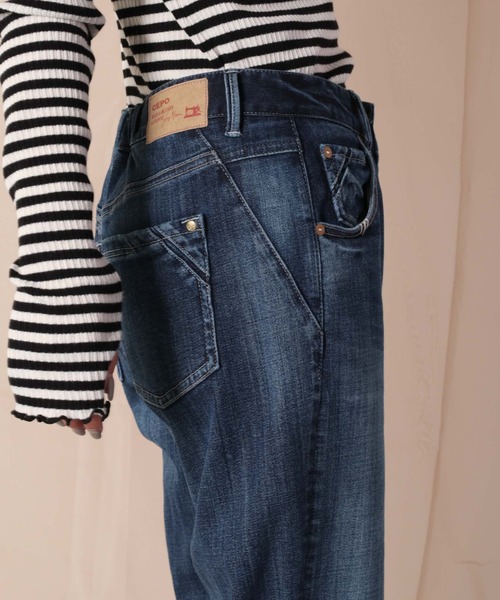 cepo(セポ)の「リラックスイージーテーパードデニム(デニムパンツ・レディース・ブルー系2/ブルー系3/ブルー系4/ネイビー×ホワイト/ネイビー/ブルー系1・S/M/L)」の11枚目の写真