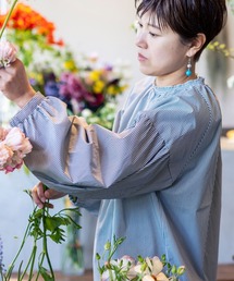 studio CLIP | 【イージーケア/接触冷感/速乾/マシーンウォッシャブル/Wフロント】ふんわりシャーリングブラウス(シャツ/ブラウス)