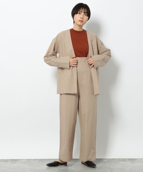 セール】リネンツイードノーカラージャケット[セットアップ可能