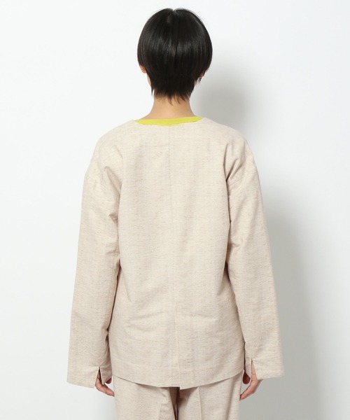 セール】リネンツイードノーカラージャケット[セットアップ可能