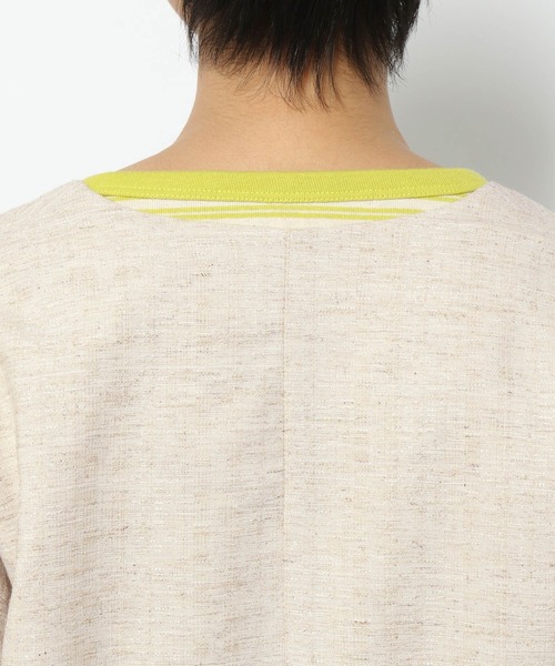 LAKOLE（ラコレ）の「リネンツイードノーカラージャケット[セットアップ可能] / 271565（ノーカラージャケット・レディース・ブラック/ベージュ/ナチュラル・SMALL/MEDIUM）」の14枚目の写真