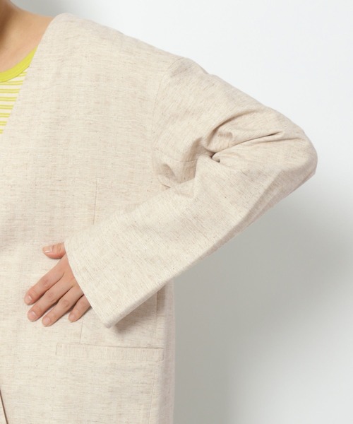 アクリス：希少カラー【リネン100%／ネップヤーン•サマーツイード】ジャケット feel wind ― Agaリネン ー - ｜YAMADAYA STORE