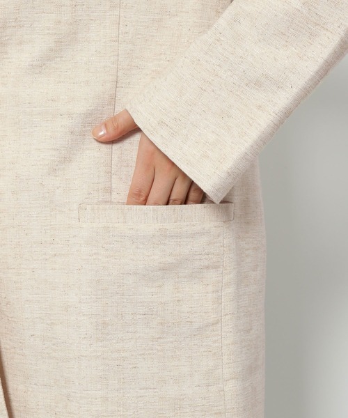 LAKOLE（ラコレ）の「リネンツイードノーカラージャケット[セットアップ可能] / 271565（ノーカラージャケット・レディース・ブラック/ベージュ/ナチュラル・SMALL/MEDIUM）」の16枚目の写真