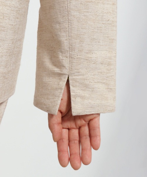 LAKOLE（ラコレ）の「リネンツイードノーカラージャケット[セットアップ可能] / 271565（ノーカラージャケット・レディース・ブラック/ベージュ/ナチュラル・SMALL/MEDIUM）」の17枚目の写真