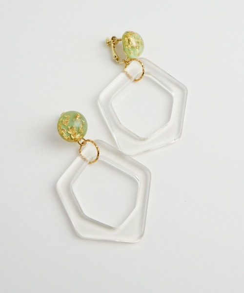 petitcro（プティクロ）の「＊petitcro＊ クリア　ペンタゴン　イヤリング PCKE191005（イヤリング・レディース・その他1/その他2/その他3・ONE SIZE）」の2枚目の写真