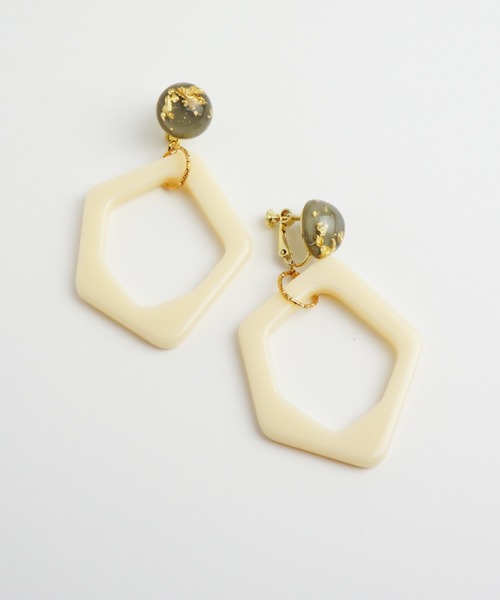 petitcro（プティクロ）の「＊petitcro＊ クリア　ペンタゴン　イヤリング PCKE191005（イヤリング・レディース・その他1/その他2/その他3・ONE SIZE）」の3枚目の写真