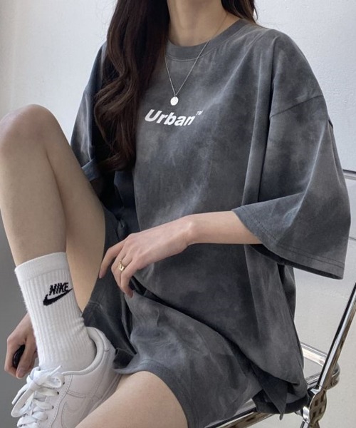 NEW GENTLEMAN（ニュージェントルマン）の「【2点SET】タイダイ セットアップ　Tシャツ＆ショートパンツセット（Tシャツ/カットソー・メンズ・グレー/グリーン/パープル/ブルー/ベージュ・M/L/XL）」の8枚目の写真