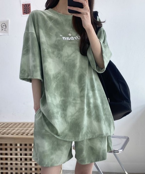 NEW GENTLEMAN（ニュージェントルマン）の「【2点SET】タイダイ セットアップ　Tシャツ＆ショートパンツセット（Tシャツ/カットソー・メンズ・グレー/グリーン/パープル/ブルー/ベージュ・M/L/XL）」の21枚目の写真