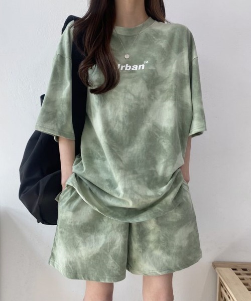 NEW GENTLEMAN（ニュージェントルマン）の「【2点SET】タイダイ セットアップ　Tシャツ＆ショートパンツセット（Tシャツ/カットソー・メンズ・グレー/グリーン/パープル/ブルー/ベージュ・M/L/XL）」の20枚目の写真