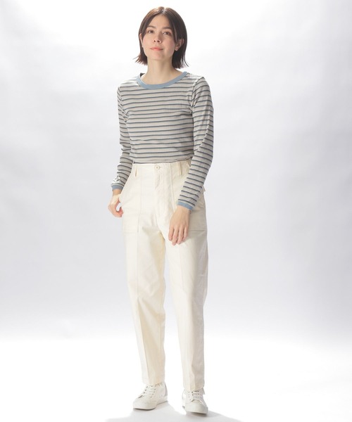 niko and...（ニコアンド）の「マルチボーダーリブプルオーバー（Tシャツ/カットソー・レディース・ピンク/ブルー/グリーン/チャコール・MEDIUM/LARGE）」の7枚目の写真