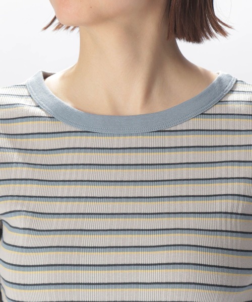 niko and...（ニコアンド）の「マルチボーダーリブプルオーバー（Tシャツ/カットソー・レディース・ピンク/ブルー/グリーン/チャコール・MEDIUM/LARGE）」の12枚目の写真