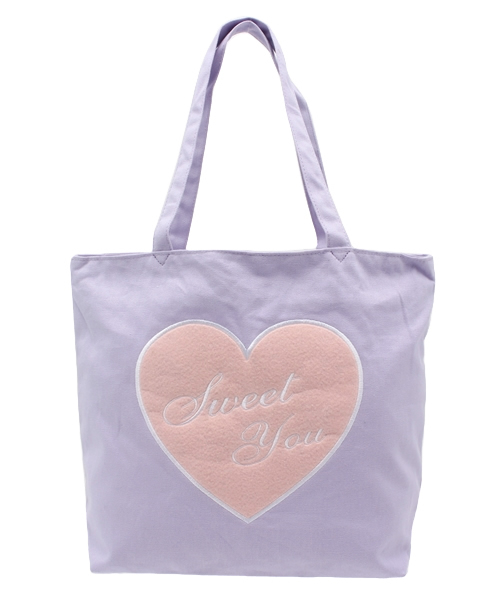 WEGO（ウィゴー）の「WEGO/ハートワッペンキャンバストートバッグ（トートバッグ・レディース・ホワイト/ブラック/パープル・FREE）」の13枚目の写真