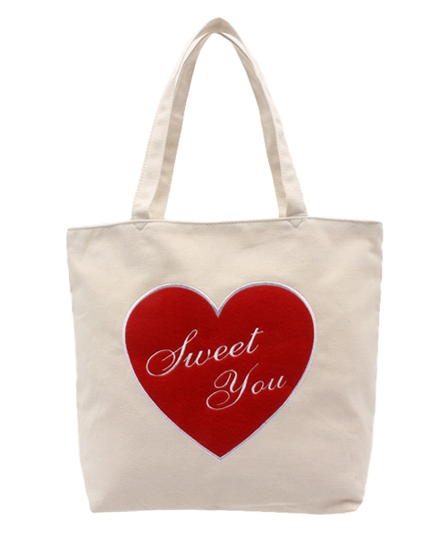 WEGO（ウィゴー）の「WEGO/ハートワッペンキャンバストートバッグ（トートバッグ・レディース・ホワイト/ブラック/パープル・FREE）」の14枚目の写真