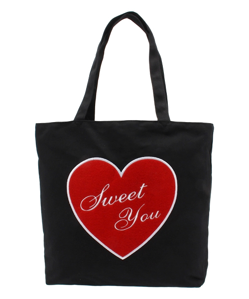 WEGO（ウィゴー）の「WEGO/ハートワッペンキャンバストートバッグ（トートバッグ・レディース・ホワイト/ブラック/パープル・FREE）」の15枚目の写真