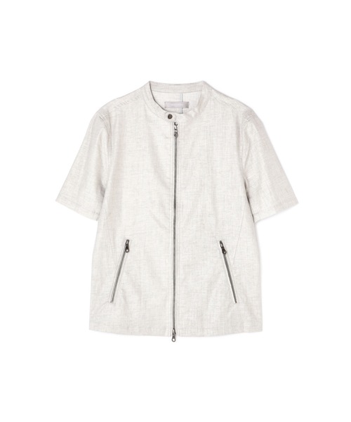 HIGH STREET(ハイストリート)の「HIGH STREET∴スタンドカラー半袖シャツアウター(シャツ/ブラウス・メンズ・ブルー/グレー/ブルー系2・S/M)」の10枚目の写真