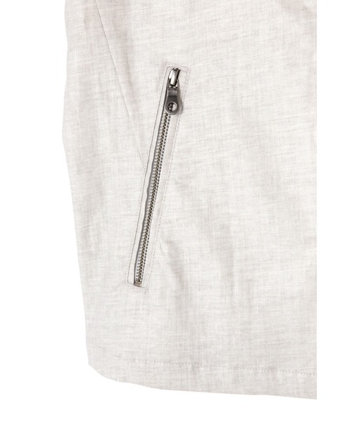 HIGH STREET(ハイストリート)の「HIGH STREET∴スタンドカラー半袖シャツアウター(シャツ/ブラウス・メンズ・ブルー/グレー/ブルー系2・S/M)」の14枚目の写真