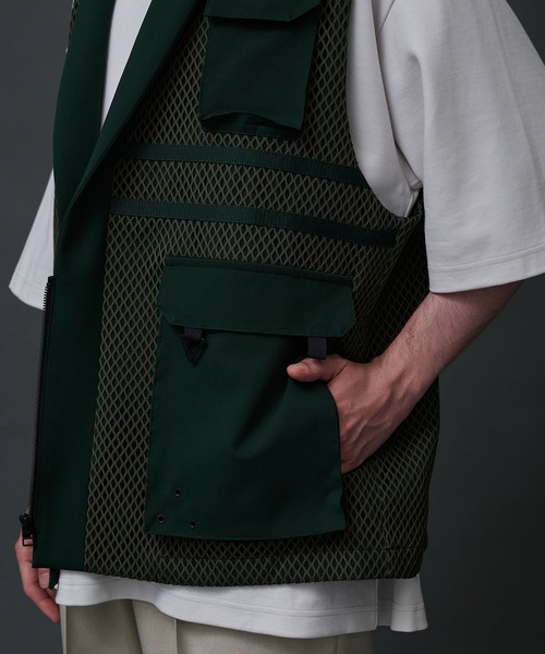 CITY TOKYO（シティトウキョウ）の「ユーティリティーメッシュジップベスト（ベスト・メンズ・ブラック/グリーン・1/2）」の15枚目の写真