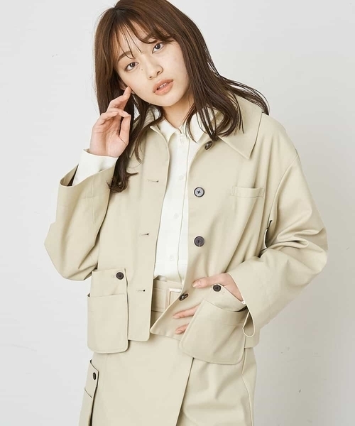 A de a.v.v（アードアー・ヴェ・ヴェ）の「［SET UP対応］ステンカラージャケット（カバーオール・レディース・ブラック/ベージュ/ライトパープル・38/36）」の11枚目の写真