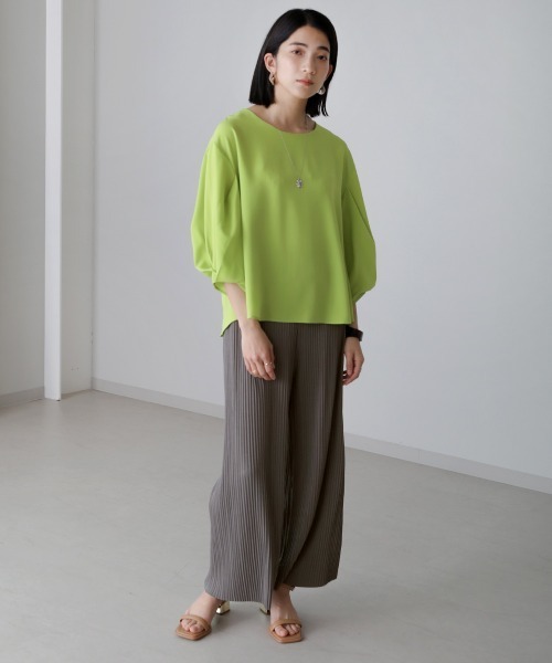 Bou Jeloud（ブージュルード）の「【WEB限定】セルフカットライトプリーツパンツ（その他パンツ・レディース・ブラック/ベージュ/ブラウン/グレー・FREE）」の11枚目の写真