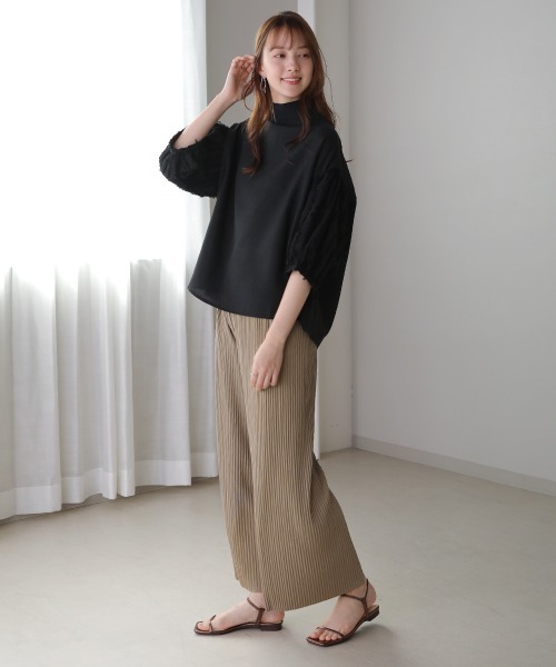 Bou Jeloud（ブージュルード）の「【WEB限定】セルフカットライトプリーツパンツ（その他パンツ・レディース・ブラック/ベージュ/ブラウン/グレー・FREE）」の6枚目の写真