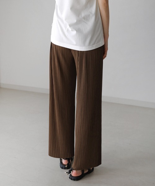 Bou Jeloud（ブージュルード）の「【WEB限定】セルフカットライトプリーツパンツ（その他パンツ・レディース・ブラック/ベージュ/ブラウン/グレー・FREE）」の9枚目の写真