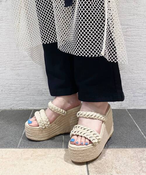 ESPERANZA(エスペランサ)の「【厚底/ロングセラー/ジュート/軽量/安定感/歩きやすい】編み込みベルト厚底ジュートサンダル(サンダル・レディース・アイボリー/ブラウン系/ネイビー系6・LL/S/M/L)」の15枚目の写真