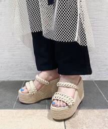 【厚底/ロングセラー/ジュート/軽量/安定感/歩きやすい】編み込みベルト厚底ジュートサンダル