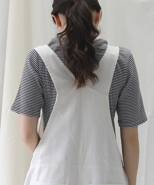 HONEYSUCKLE ROSE（ハニーサックルローズ）の「【HONEYSUCKLE ROSE】リブボーダーＴシャツ（Tシャツ/カットソー・レディース・グレー×ホワイト/カーキブラウン/ブラウン・M/L/S）」の8枚目の写真