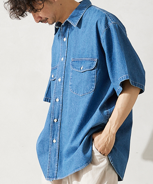 セール】8OZ オーバーサイズ DENIM SHIRTS（シャツ/ブラウス