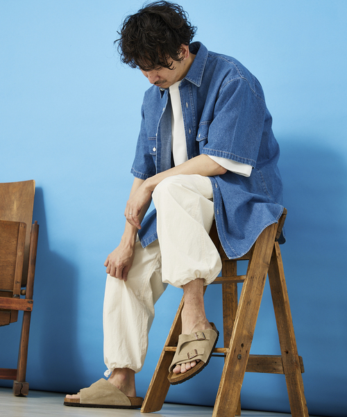 JOURNAL STANDARD relume（ジャーナルスタンダード　レリューム）の「8OZ オーバーサイズ DENIM SHIRTS（シャツ/ブラウス・メンズ・ネイビー/ホワイト・LARGE/MEDIUM）」の10枚目の写真