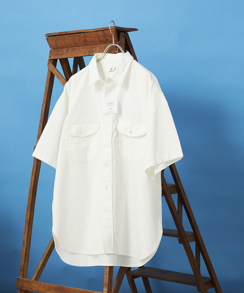 JOURNAL STANDARD relume（ジャーナルスタンダード　レリューム）の「8OZ オーバーサイズ DENIM SHIRTS（シャツ/ブラウス・メンズ・ネイビー/ホワイト・LARGE/MEDIUM）」の14枚目の写真