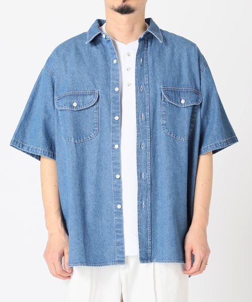 JOURNAL STANDARD relume（ジャーナルスタンダード　レリューム）の「8OZ オーバーサイズ DENIM SHIRTS（シャツ/ブラウス・メンズ・ネイビー/ホワイト・LARGE/MEDIUM）」の19枚目の写真